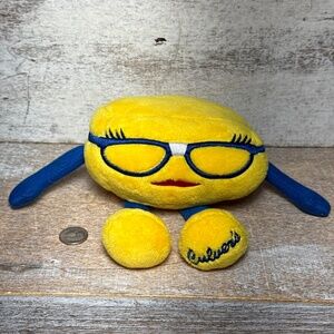 Tom Culver's GOLDIE Stuffed Animal Plush Smiley Face with Glasses, Lashes & Lip